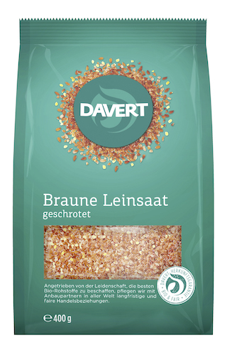 Davert Crushed Linseed - vegan and 100% organic - Natural German
