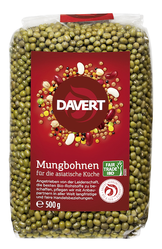 Davert Mung Beans Fair Trade 500g - vegan, glutenfree and 100% organic, fair trade - Natural German