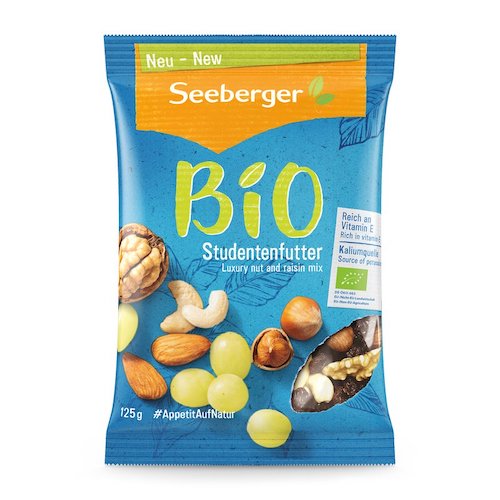 Seeberger Organic Premium Nut And Rasin Mix 125g - vegan, glutenfree and 100% organic - Natural German