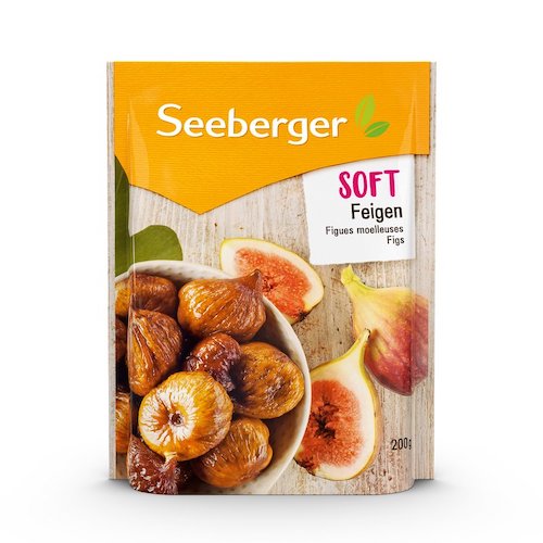 Seeberger Soft-Figs 200g - vegan and glutenfree, no sugar or preservatives added - Natural German