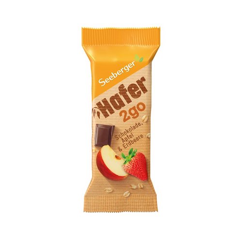 Seeberger Hafer2go Chocolate, Apple, Strawberries 50g - vegan and lactofree - Natural German