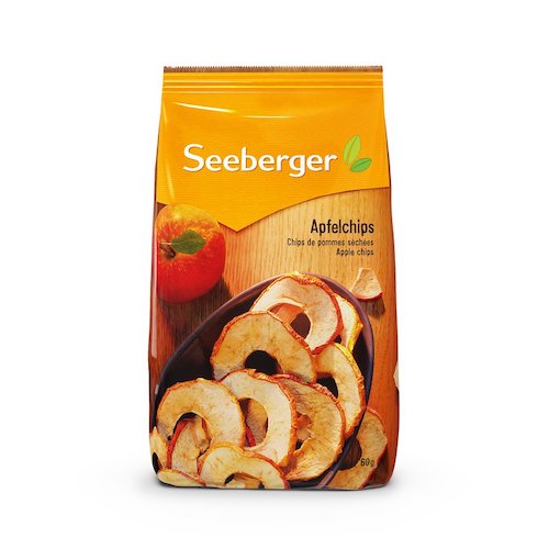 Seeberger Apple Crisps 60g - vegan and glutenfree, no sugar or preservatives added - Natural German