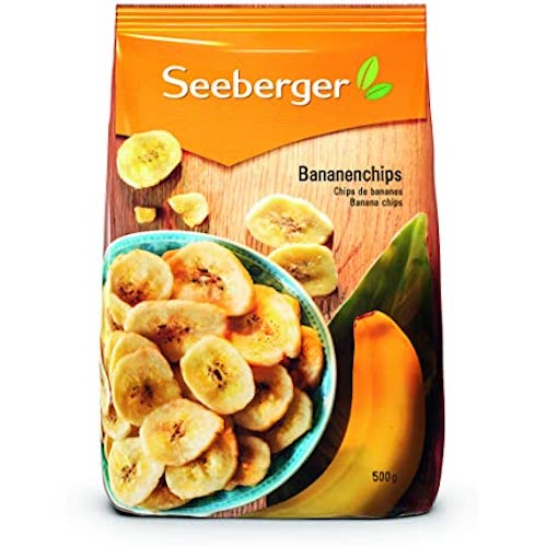 Seeberger Banana Crisps 500g - vegan and glutenfree, no preservatives added - Natural German