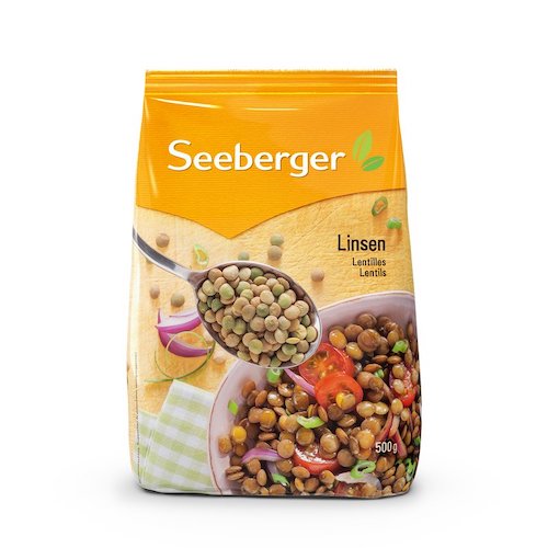 Seeberger Lentils 500g - vegan, glutenfree and lactofree; no sugar added - Natural German
