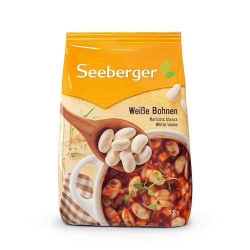Seeberger White Beans 500g - vegan, glutenfree and lactofree; no sugar added - Natural German