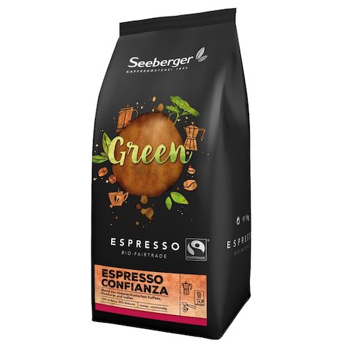 Seeberger Organic Fair Trade Espresso "Confianza" 250g - vegan and glutenfree, no preservatives added - Natural German