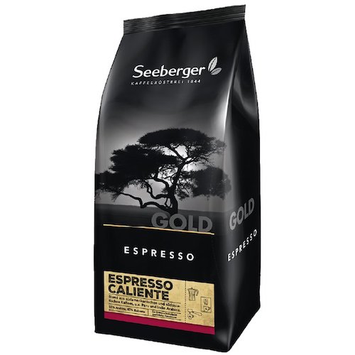 Seeberger Espresso "Caliente" Whole Beans 250g - vegan and glutenfree, no preservatives added - Natural German