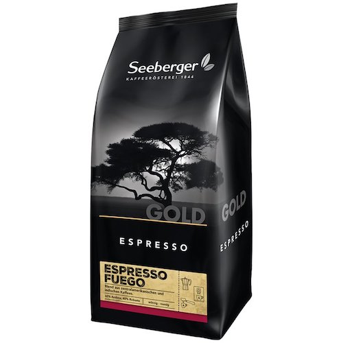 Seeberger Espresso "Fuego" Whole Beans 250g - vegan and glutenfree, no preservatives added - Natural German
