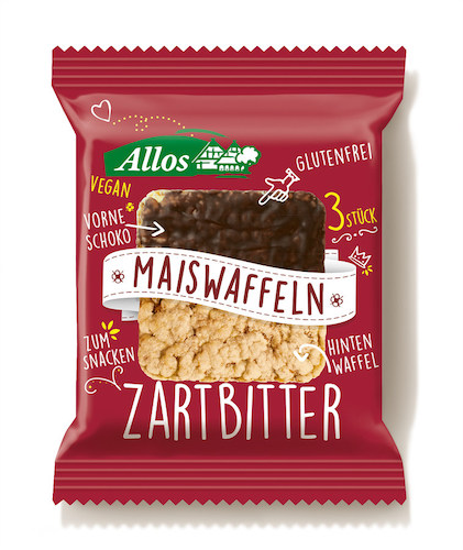 Allos Corn Cakes with Amaranth & Dark Chocolate 37,5g - vegan and glutenfree; 100% organic - Natural German