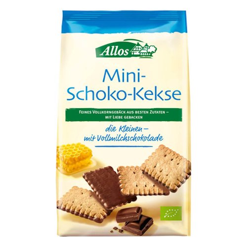 Allos Mini Chocolate Cookies 125g - vegetarian and 100% organic - Natural German