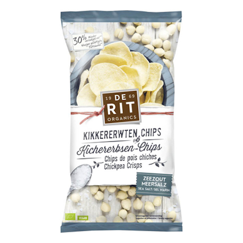 De Rit Kichererbsen Chips Meersalz 75g - vegan und glutenfrei, 100% Bio - Natural German