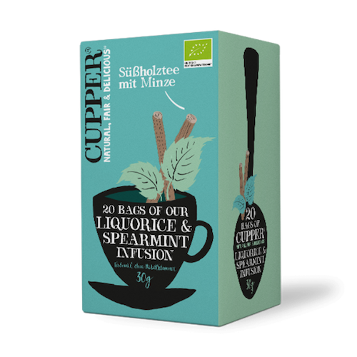 CUPPER Licorice & Mint Infusion 30g - 20 tea bags, lactofree, 100% organic - Natural German