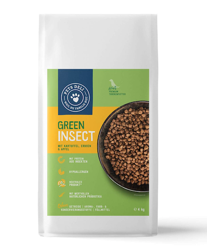 Pets Deli Animal Dry Food Green Insect 4kg - for dogs, no animal testing, grain- and glutenfree, insect-based protein - Natural German