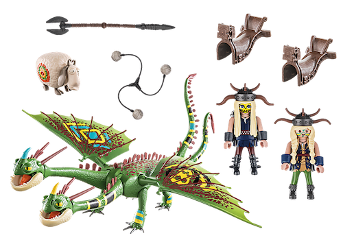 Playmobil Dragons Dragon Racing: Ruffnut and Taffnut with vomit Natural German