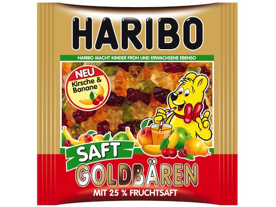 Haribo Juicy Gold-Bears 450g - gummy bear mix with fruit juice - Natural German