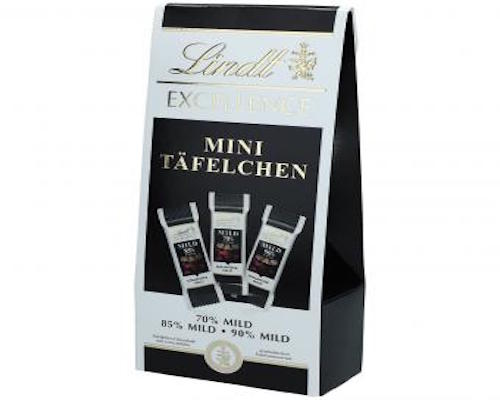 Lindt Excellence Mini Tablet Mix 125g - Mixture of individually wrapped mini chocolate bars - Natural German