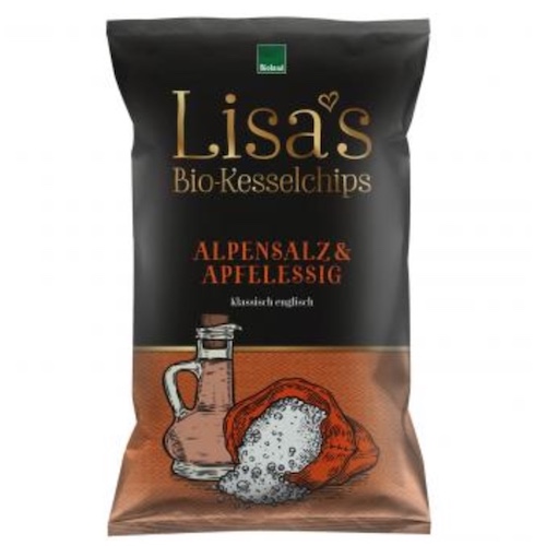 Lisa's Organic Kettle Crisps Alpine Salt & Apple Vinegar 125g | Natural  German