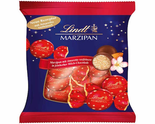 Lindt Marzipan balls 100g - individually wrapped pralines made of fine marzipan with a coating of milk chocolate - Natural German