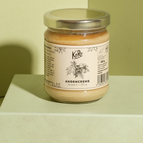 KoRo Organic Maple Cream 250g - 100% natural, vegan, made from canadian syrup - Natural German