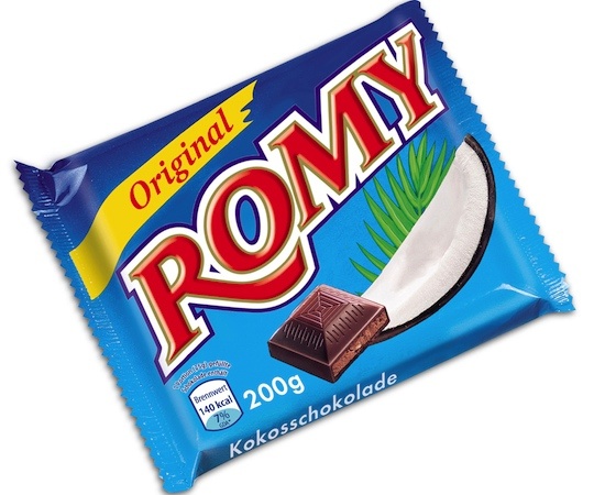 Hosta Romy Original 200g - chocolate with cocoa and coconut filling - Natural German