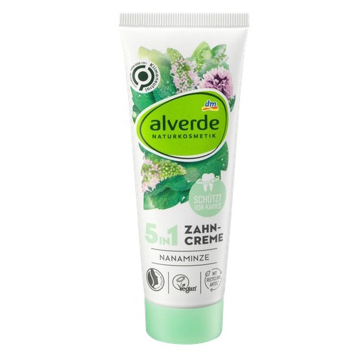 dm Alverde 5in1 Toothpaste Nana-mint 75ml - organic, natural cosmetics - Natural German