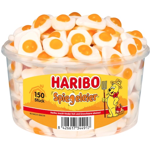 Haribo "Fried Eggs" 150pcs. - fruit gums with foamed sugar - Natural German