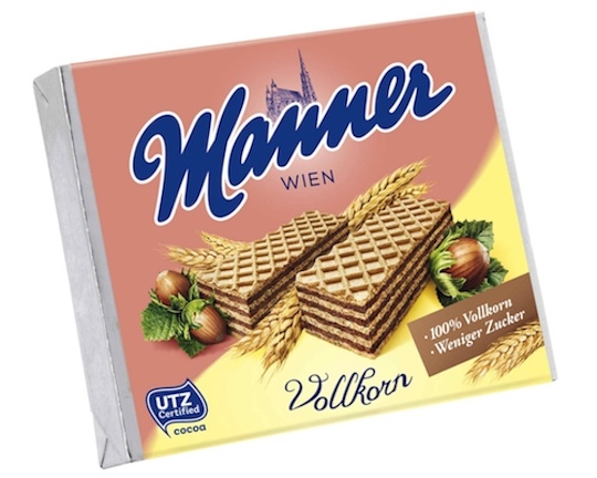 Manner Wafer Fingers Whole Grain 75g - crispy wafers with cream filling - Natural German