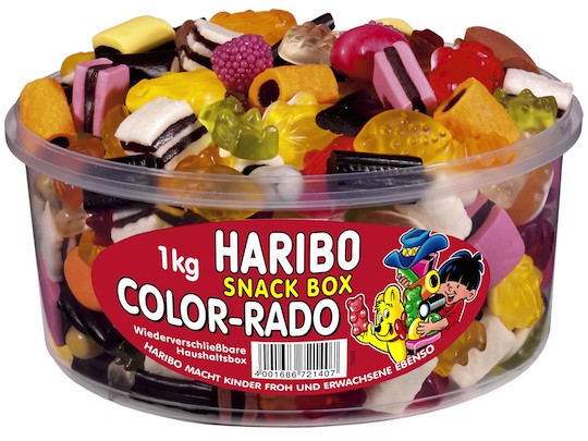 Haribo Color-Rado Box 1000g - colorful Haribo Mix - Natural German