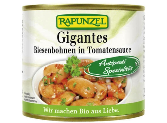 Rapunzel Giant Beans in Tomato Sauce 230g - Vegan anti-pasti 100% organic - Natural German