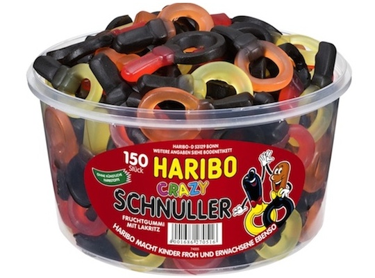 Haribo Crazy Pacifier 1350g - fruit gum-licorice mix - Natural German