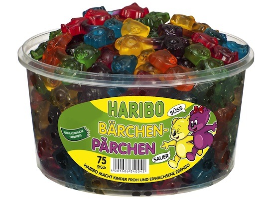 Haribo Bear Pairs 1200g - sweet-sour fruit gummy bear mix - Natural German