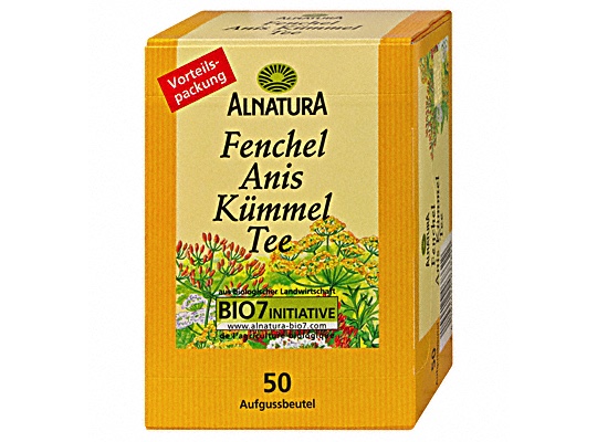 Alnatura Fennel-Anise- Caraway Seeds 125g - Herbal tea 100% organic - Natural German