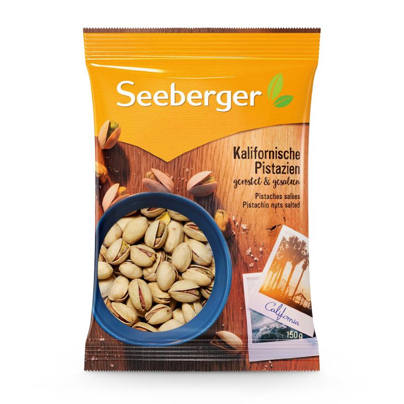 Seeberger Californian Pistachios Salted 150g - roasted Pistachios with peel - Natural German
