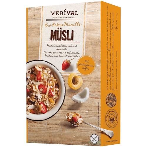 Verival Organic Coconut-Apricot Muesli - vegan and glutenfree - Natural German