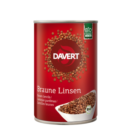 Canned Brown Lentils - ready to eat, vegan, high in fiber & protein - Natural German